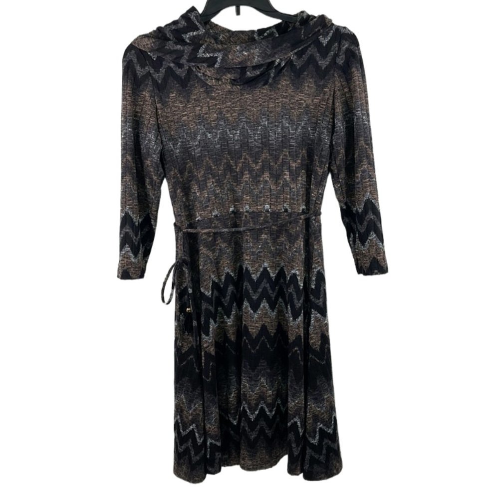 Sandra Darren Long Sleeve Cowl Neck Dress Size: 10